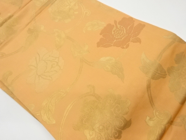 JAPANESE KIMONO / VINTAGE NAGOYA OBI / WOVEN FLOWER ARABESQUE